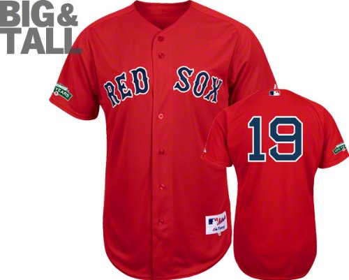Josh Beckett Jersey: Big & Tall Boston Red Sox #19 Alternate Scarlet Authentic Jersey with Fenway Park 100th Year Anniversary Patch