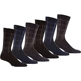 Sakkas Mens Cotton Blend Cross Pattern Dress And Casual Socks , 6-Pack Assorted