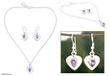 Amethyst jewelry set, 'Scarlet Love Song' 16.1 L
