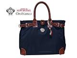 OROBIANCO�i�I���r�A���R�j ALCADIA NYLON BLUE/COGNAC �A���J�f�B�A �r�W�l�X �g�[�g�o�b�O�@�l�C�r�[�~�u���E��