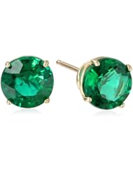 10k Gold Round Gemstone Stud Earrings (6mm)