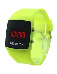 Top Brand Unisex Fashion Quartz Wrist Watch Colorful Plastic Red LED Sport Digital Color Yellow