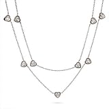 Eve's Addiction Designer Style 36 Hearts by the Yard CZ Necklace