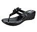 Women's Floral Deco Fashion Wedge Sandal - Slides & Thong Style