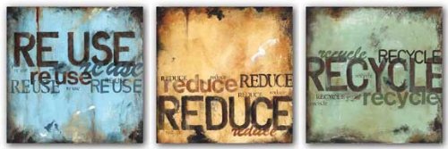 Reuse, Reduce and Recycle Set by Wani Pasion 12x12 Art Print Poster