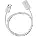Apple Styled USB Extension Cable (3.5ft Long) - Doubles the Length When Connected to Your Existing iPhone, iPad, or iPod Cable - Ideal for Any Device That Uses, Charges or Syncs Using USB