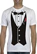 Black Tuxedo Printed White Mens T-shirt