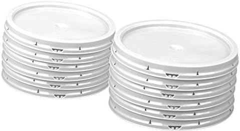 Snap on Lids with Gasket for 3.5 to 7 gallon Buckets. White. 12 pack