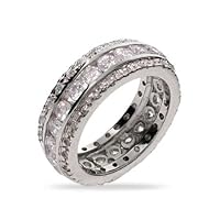 Sparkling Celebrity Style CZ Wedding Band Size 5 (Sizes 5 8 9 Available)