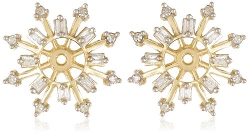 10k White or Yellow Gold Diamond Earring Jackets (1/6 cttw, I-J Color, I3 Clarity) for 1/2 cttw Stud Earrings