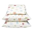 Home White Snowflake Microfleece Sheet Set - Queen
