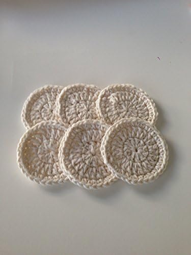 Crochet cotton face scrubbies, face scrub, face spa, make up remover in cotton yarn, ecru natural color