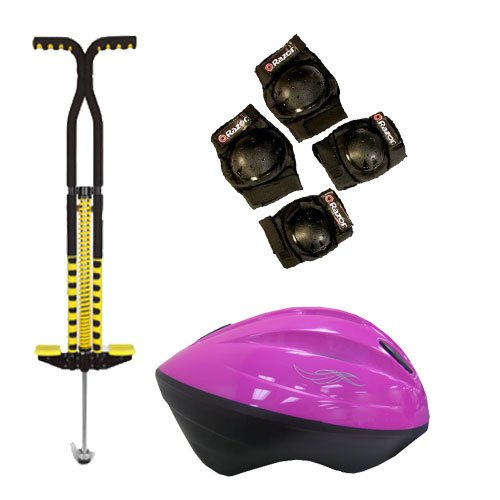 SBI Deluxe Pogo Stick with Razor Youth Helmet and Pad Safety Bundle (Fits Ages 8-14) Image SBI Deluxe Pogo Stick with Razor Youth Helmet and Pad Safety Bundle (Fits Ages 8-14)