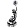Clear Crystal Snake Halloween Skull Belly Button Navel Rings