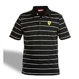 Ferrari Black/White Stripe Polo
