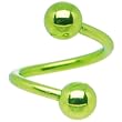 Light Green Electro Titanium Spiral Twister Ball Belly Ring