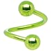 Light Green Electro Titanium Spiral Twister Ball Belly Ring