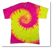 Tie Dye FLUORESCENT SWIRL Swirl Retro Vintage Groovy Youth Kids Tee Shirt T-Shirt, Kids Medium 10-12