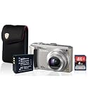 Panasonic DMC-TZ4 E-S Digitalkamera (8 Megapixel) silber im Bundle mit Photoprimus Akku CGA-S007 (1.200mAh), Original Tonino Lamborghini Echtledertasche und ExtreMemory SDHC Card Performance 4 GB Klasse 6!!