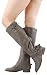 Outlaw11 Knee High Biker Flat Boots GRAY