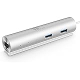 1byone Hot Sale 3-Port 3.0 USB and 1-Port ETHERNET Aluminum HUB & LEDs(3+1), Free drive & Support USB 3.0 Super Speed Rates Up to 5Gbps Transmission ,18-month Warranty