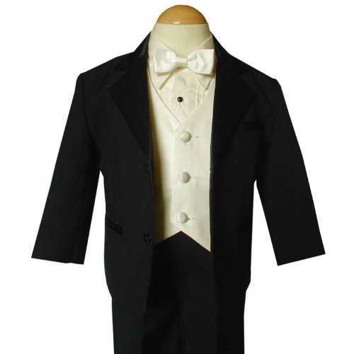 Gino G260 Usher Tuxedo Boy Black and Ivory From Baby to Teen (Large 12-18 Months)