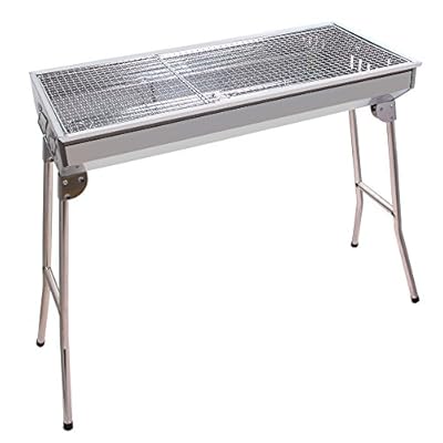 Antaprcis Foldable Charcoal Grill Stainless Steel for Barbecue BBQ(Large:73x33.5x71cm)