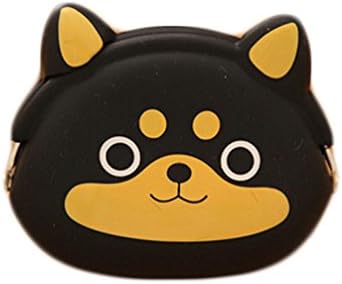 Ilucky Hot Multi-color Cute Wallet Kawaii Womens'/girls' Gifts Cartoon Animal Silicone Jelly Coin Purse Bag Cover Case (black dog)