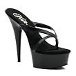 6 Inch High Heel Sexy Shoes Platform Thongs Slides Black Shoes