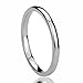 2MM Stainless Steel Wedding Band Ring High Polished Classy Domed Ring (5 to 11)