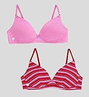 2 Pack - Angel Cotton Rich Plain & Stripe First Bras
