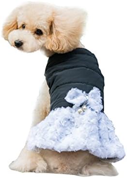 Gracious Dog Winter Dress with Bow Tie (black, M)