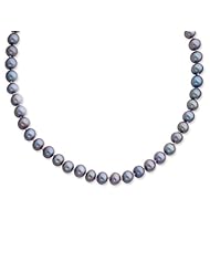 Sterling Silver 6-7mm Grey Freshwater Cultured Pearl Necklace