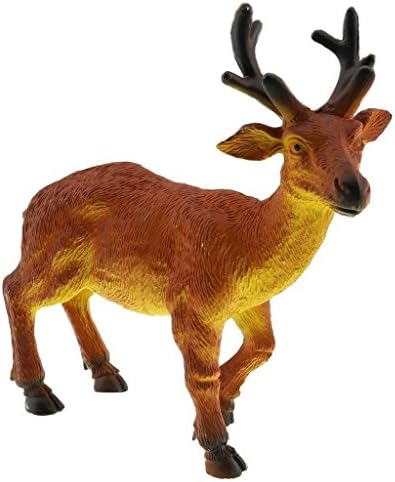 Sumperth Small Soft Plastic Toy Deer Simulation Wild Animal Model Children Toy for Early Education