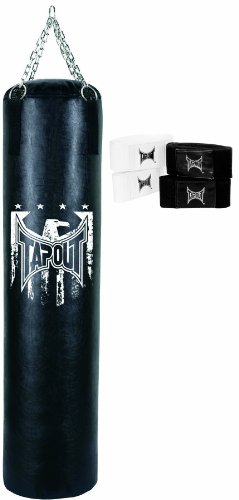 Tapout 70 Lb Muay Thai Bag With 2 Pack Of Hand Wraps Black