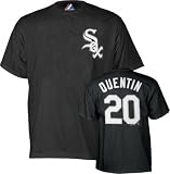 Men`s Chicago White Sox #20 Carlos Quentin `Name and Number` S/S Black Tee