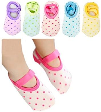 Baby Girl's Socks Anti Slip Skid Socks for Infants and Toddlers (5 Pairs)