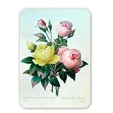 Rosa Lutea and Rosa Indica, from 'Les Choix.. - Mouse Mat Art247 Highest Quality Natural Rubber Mouse Mats - Mouse Mat