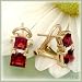 14K Boxed Garnet & Diamond Earrings
