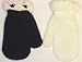 Set of Two Pairs of Winter White and Dark Navy Magic Mittens with Hand Crocheted Chenille Cuff for Infants Ages 6-12 Months
