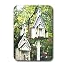 Florene Decorative - White Wood Bird Houses With Pink Flowers n Trees - Light Switch Covers - single toggle switch