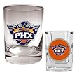 Phoenix Suns Rocks Glass & Square Shot Glass Set - Primary Logo NBA Basketball