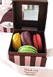 Leilalove Macaron 4 Quantities, 4 flavors , gluten free, in a pink & brown gift box! we already gift wrapped it 4 u!