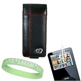3-1 Bundle For iPod 4th generation includes: Mahattan Black Carrying Case + Screen Protector + Live*Laugh*Love Wrist Band!!!