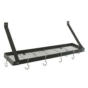 Rogar Bookshelf Wall Mount Pot Rack with Grid