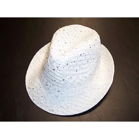 Glitter Fedora Hats / White / Sparkle Fedora / archangel politician Look-A-Like Hat