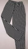 Relaxed-Fit Chef's Pant X Large (40 - 42) Black With White Stripe