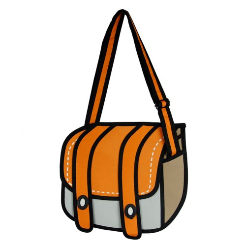 Leegoal Orange Satchel 3D Cartoon Bag