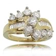 Fancy 1.5 Carat Diamond Cocktail Ring in Solid 14 Karat Yellow Gold