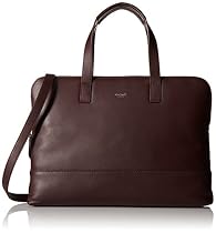 Knomo Luggage Mayfair Leather Reeves Slim Brief 14-Inch, Espresso, One Size

